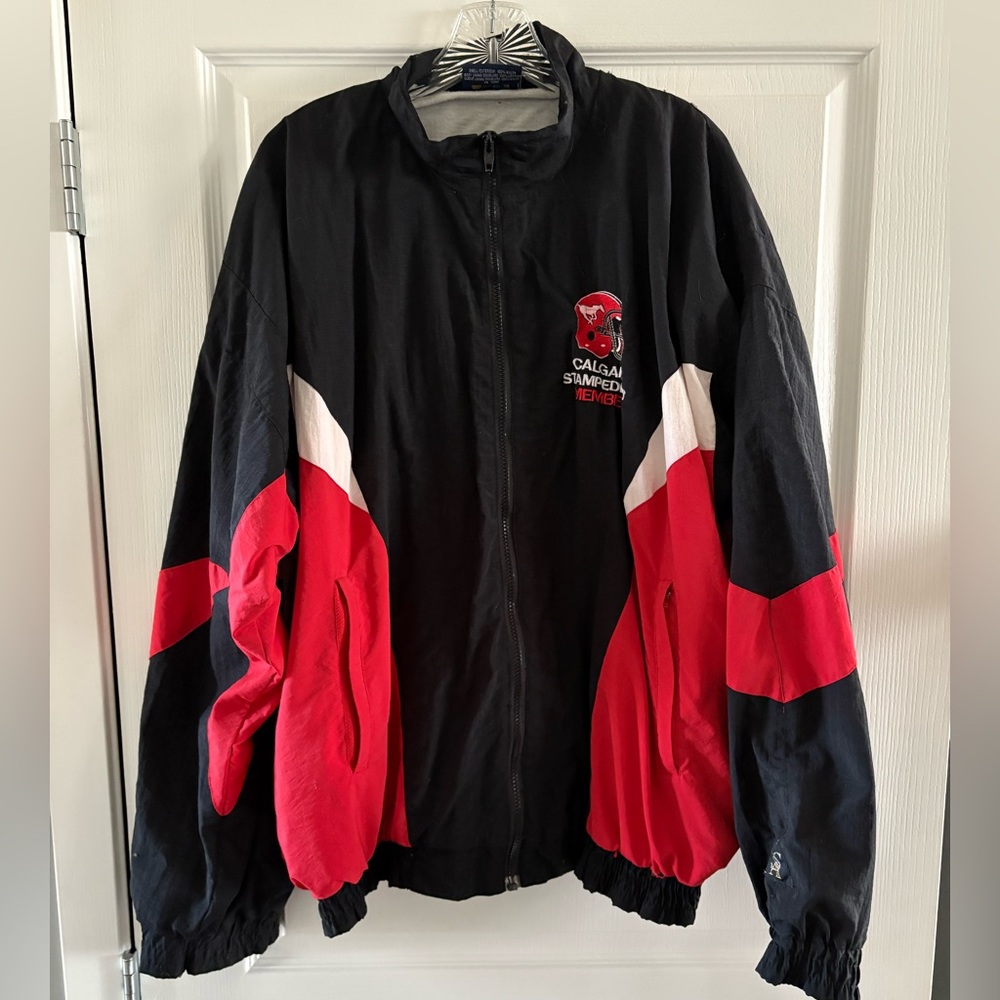 Vintage Calgary Stampeders Members Black and Red Jacket